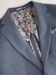 Blue Slim Fit Soft Touch Textured Jersey Blazer - Image 8 of 11