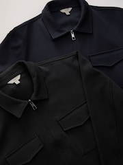 Black/Navy Cotton Blend Jersey Shackets 2 Pack - Image 12 of 13