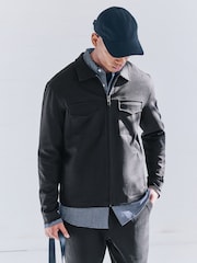 Black/Navy Cotton Blend Jersey Shackets 2 Pack - Image 4 of 13