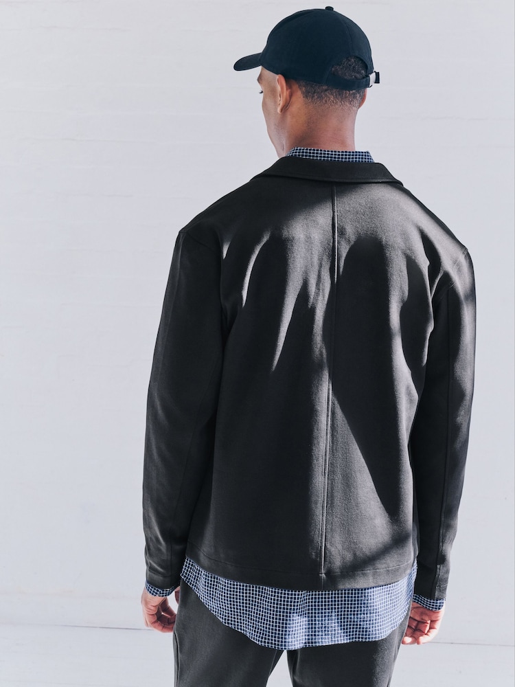 Black/Navy Cotton Blend Jersey Shackets 2 Pack - Image 5 of 13
