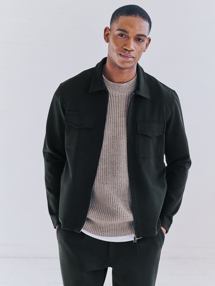 Black/Navy Cotton Blend Jersey Shackets 2 Pack - Image 6 of 13