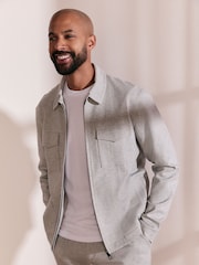 Light Grey Co-ord Jersey Shacket & Trousers 2 Pack Set - Image 3 of 13