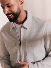 Light Grey Co-ord Jersey Shacket & Trousers 2 Pack Set - Image 4 of 13
