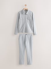 Light Grey Co-ord Jersey Shacket & Trousers 2 Pack Set - Image 6 of 13