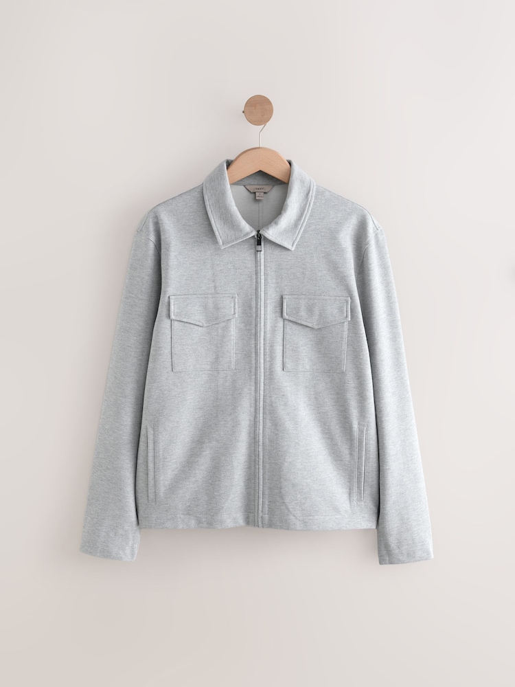Light Grey Co-ord Jersey Shacket & Trousers 2 Pack Set - Image 7 of 13