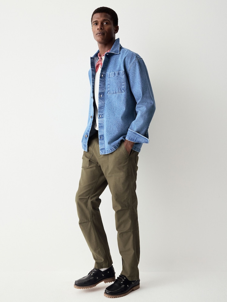 Light Blue 100% Cotton Single Pocket Denim Shacket - Image 2 of 9