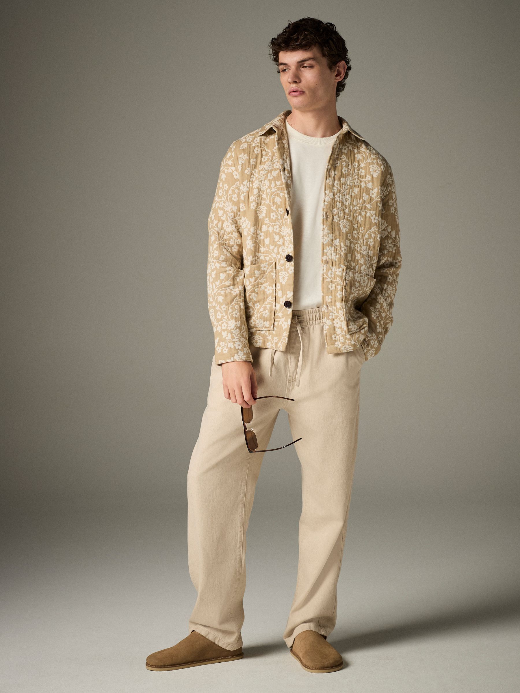 Buy Neutral 100% Cotton Floral Pattern Shacket from the Next UK online shop