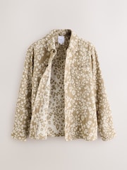 Neutral 100% Cotton Floral Pattern Shacket - Image 7 of 9