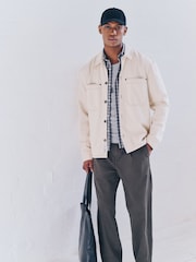 Ecru 100% Cotton Twin Pocket Denim Shacket - Image 5 of 12