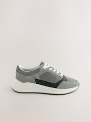 siva/črna - Smart Casual Lace Up Trainers - Slika 1 iz 5
