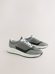 siva/črna - Smart Casual Lace Up Trainers - Slika 2 iz 5