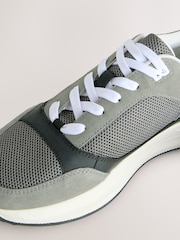 siva/črna - Smart Casual Lace Up Trainers - Slika 5 iz 5