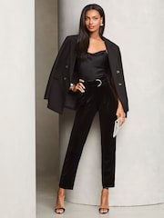 Black Paperbag Velvet Trousers - Image 2 of 4