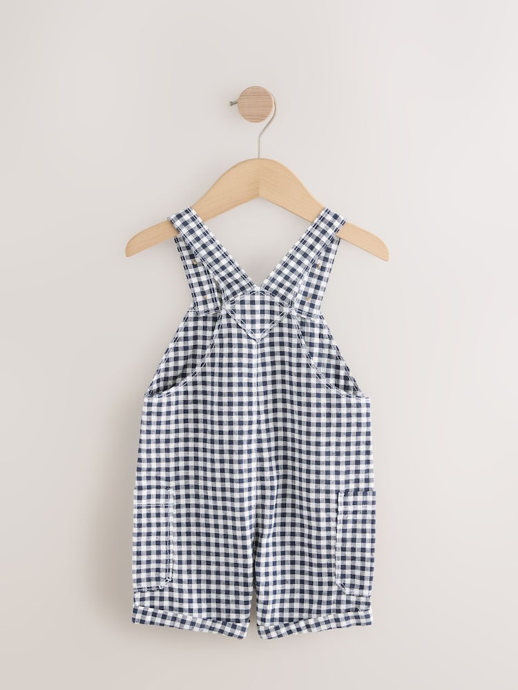 Mornarsko modra/bela gingham - Hlače z naramnicami iz Blend lana (3mesecev-7let) - Slika 5 iz 5 Mornarsko modra/bela gingham - Hlače z naramnicami iz Blend lana (3mesecev-7let) - Slika 5 iz 5