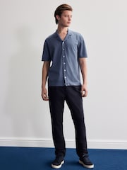 Navy Blue Cotton Blend Smart Jersey Joggers - Image 3 of 9