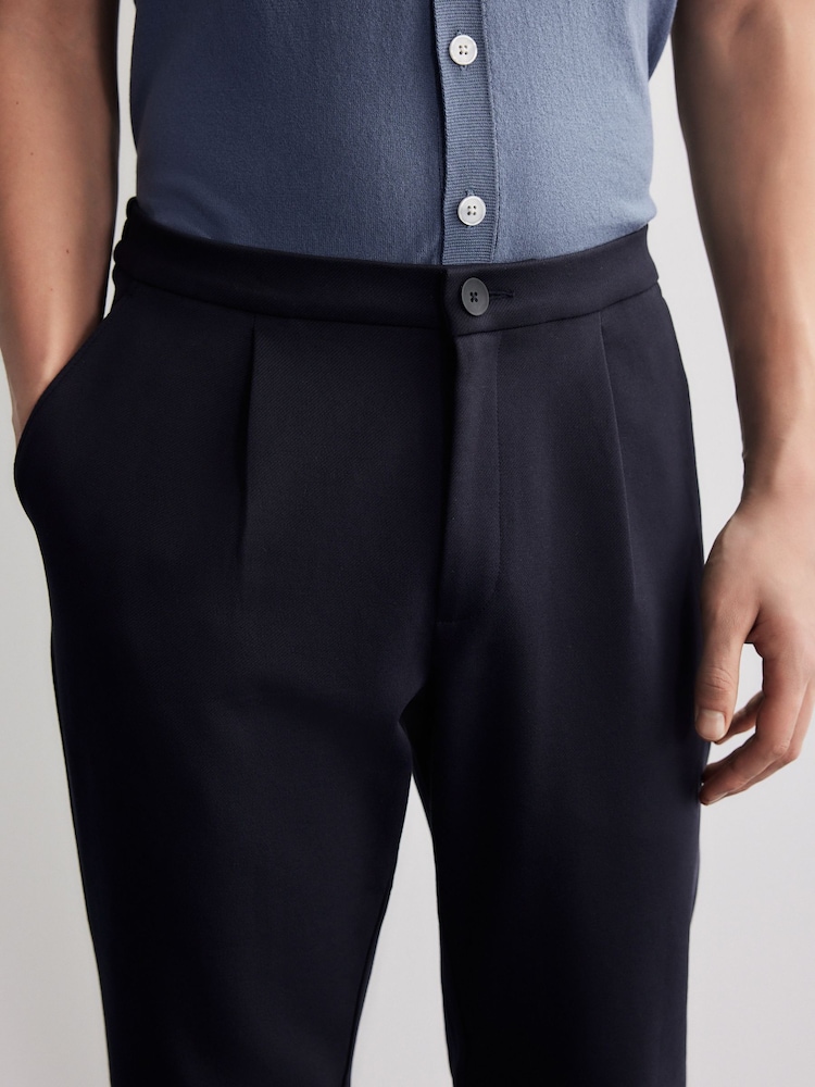 Bleu marine - Cotton Blend Smart Jersey Joggers - Image 4 of 9