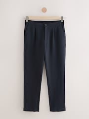 Navy Blue Cotton Blend Smart Jersey Joggers - Image 6 of 9