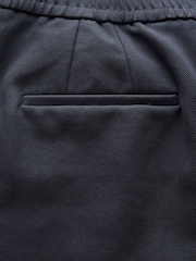 Navy Blue Cotton Blend Smart Jersey Joggers - Image 9 of 9