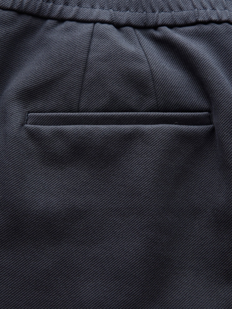 Navy Blue Cotton Blend Smart Jersey Joggers - Image 9 of 9