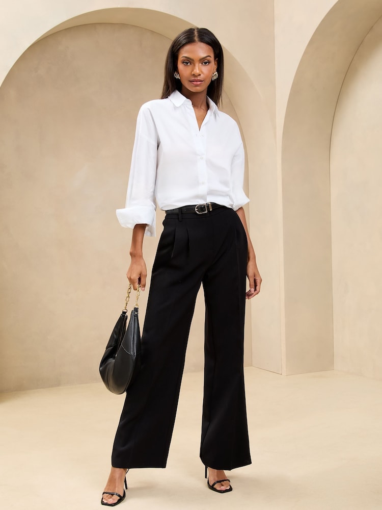 Lipsy Black Premium Wide Leg Trousers - Image 1 of 4