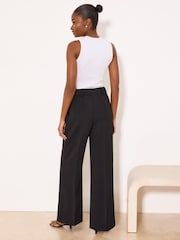 Qara - Lipsy Premium Geniş ayaqlı şalvar - 5şəkildən 5 şəkil