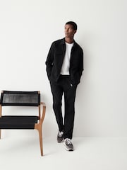 Black Cotton Blend Smart Jersey Joggers - Image 2 of 7