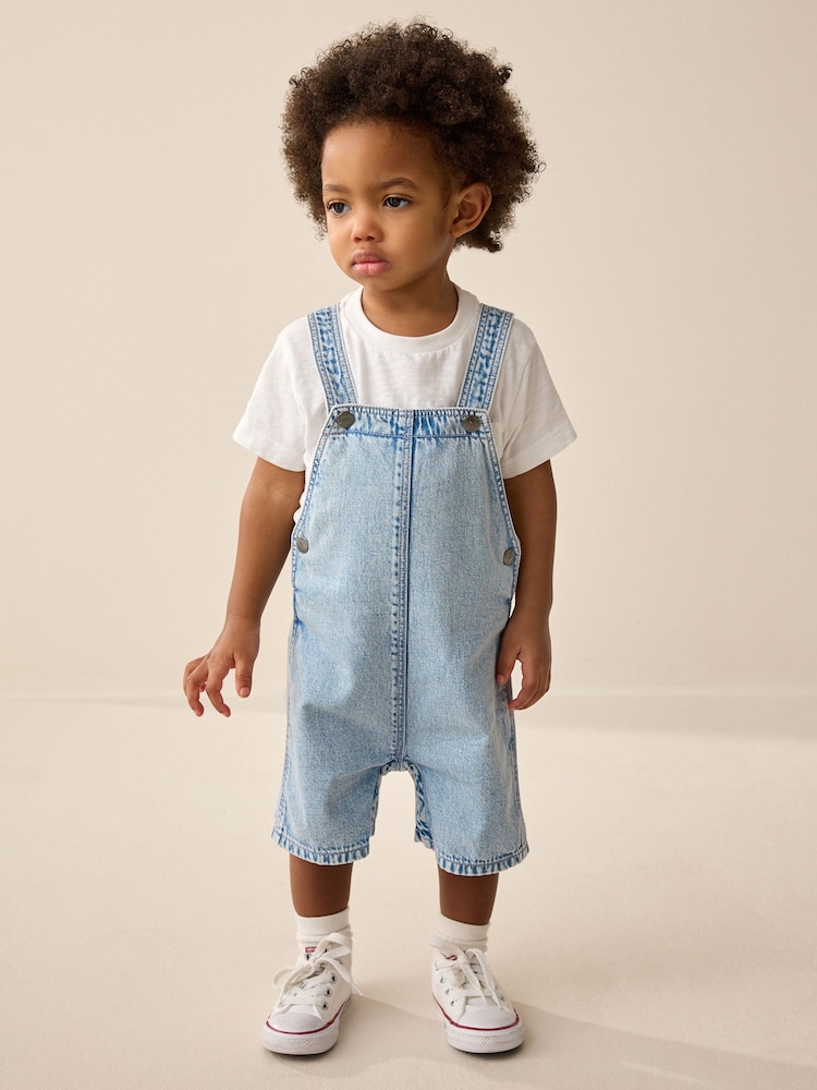 Light Blue Denim Slouch Dungarees (3mths-7yrs) - Image 1 of 7