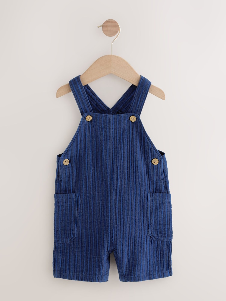 Bande marine - Salopette en coton doux texturé 100% (3mois-7ans) - Image 4 of 7