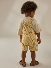 Yellow Checkerboard 100% Cotton Dungarees (3mths-7yrs) - Image 2 of 8