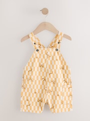 Yellow Checkerboard 100% Cotton Dungarees (3mths-7yrs) - Image 4 of 8