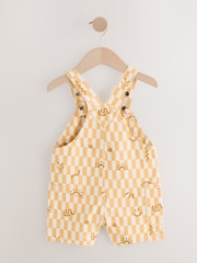 Yellow Checkerboard 100% Cotton Dungarees (3mths-7yrs) - Image 5 of 8