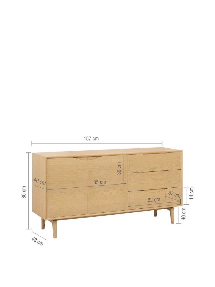 Willis & Gambier Oak Otto Wide 2 Door 3 Drawer Sideboard - Image 10 of 10 Willis & Gambier Oak Otto Wide 2 Door 3 Drawer Sideboard - Image 10 of 10
