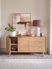 Willis & Gambier Oak Otto Wide 2 Door 3 Drawer Sideboard - Image 2 of 10
