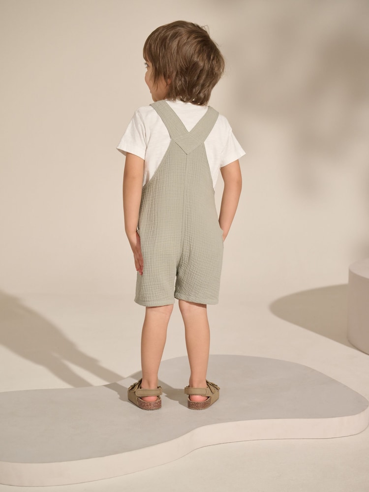 vert - Salopette en coton doux texturé 100% (3mois-7ans) - Image 3 of 8