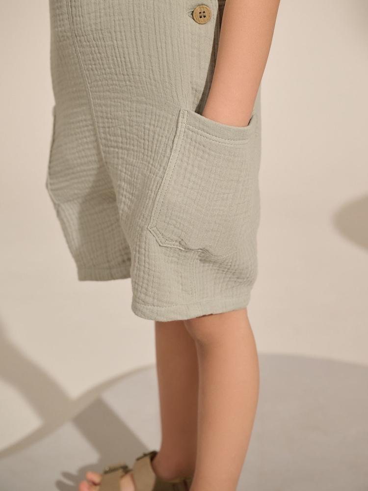 vert - Salopette en coton doux texturé 100% (3mois-7ans) - Image 4 of 8