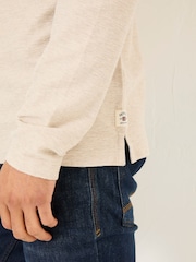 FatFace 100% Cotton Long Sleeve Nutbourne Henley T-Shirt - صورة 5 من 6