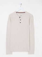 FatFace 100% Cotton Long Sleeve Nutbourne Henley T-Shirt - صورة 6 من 6