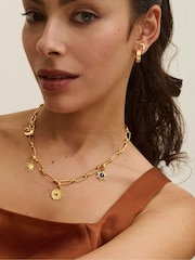 Ottoman Hands Gold Moon and Star Stud Earrings - Image 2 of 3