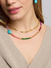 Tono dorado jade multicolor - Collar de cuentas turquesas Felice de Ottoman Hands - Imagen 1 de 5