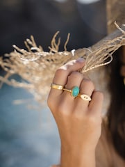 Ottoman Hands Gold Aurelia Turquoise Cocktail Ring - Image 3 of 4