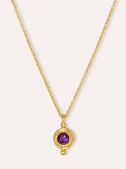 Ottoman Hands Gold February Birthstone Pendant Necklace - Image 2 of 5