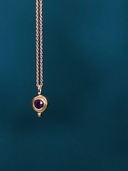 Ottoman Hands Gold February Birthstone Pendant Necklace - Image 3 of 5