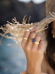 Ottoman Hands Gold AureliaLapis Cocktail Ring - Image 1 of 3