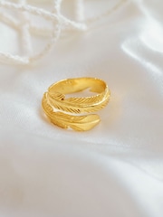 Ottoman Hands Gold Feather Ring - Larawan 6 ng 6
