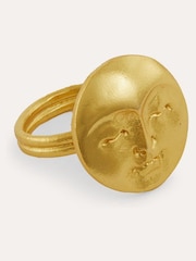 Ottoman Hands Gold Moon Face Gold Ring - Image 4 of 4