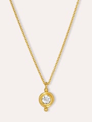 Ottoman Hands Gold April Birthstone Pendant Necklace - Image 2 of 4