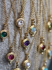 Ottoman Hands Gold April Birthstone Pendant Necklace - Image 3 of 4