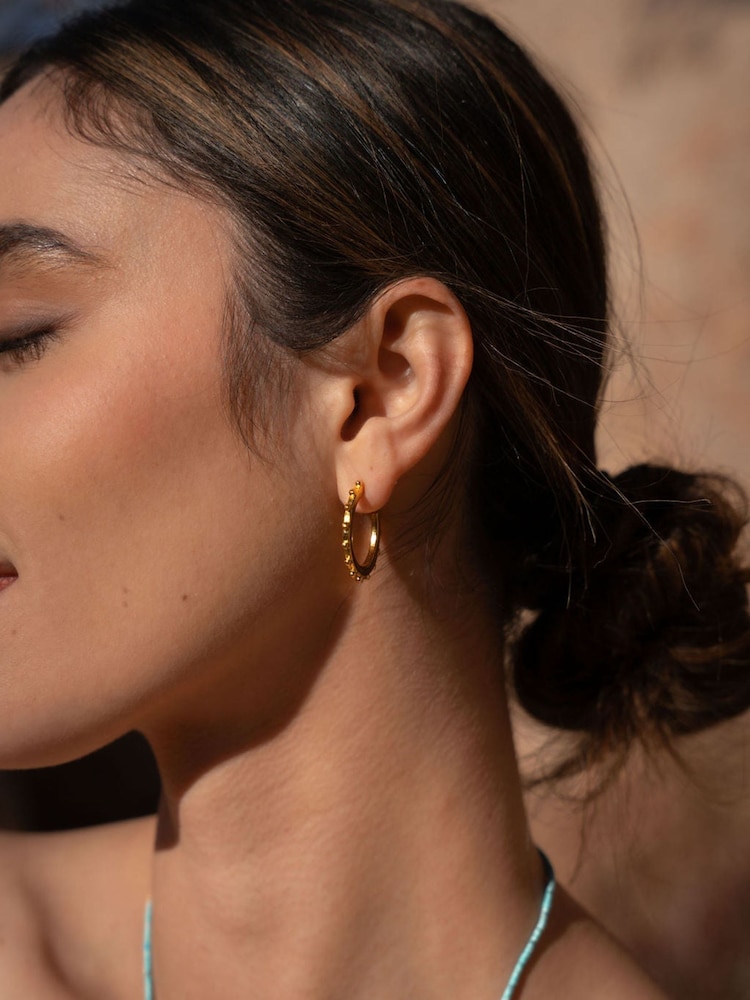 Ottoman Hands Gold Aida Hoop Earrings - Image 1 of 5 Ottoman Hands Gold Aida Hoop Earrings - Image 1 of 5