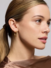 Ottoman Hands Gold Aida Hoop Earrings - Image 3 of 5