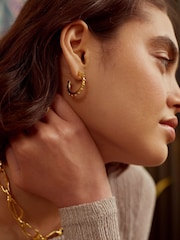 Ottoman Hands Gold Aida Hoop Earrings - Image 4 of 5